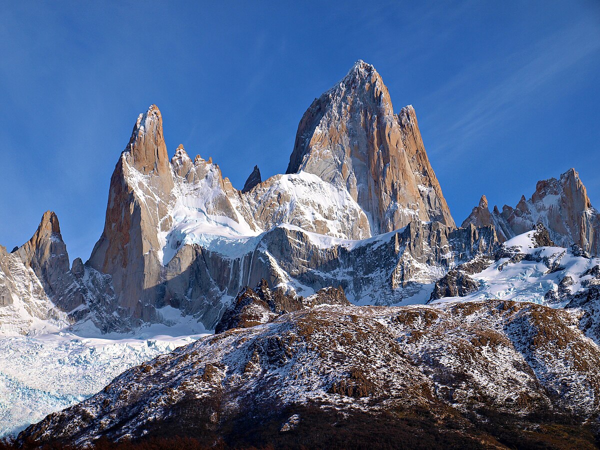 Trekking near the Fitz Roy mountains in Patagonia